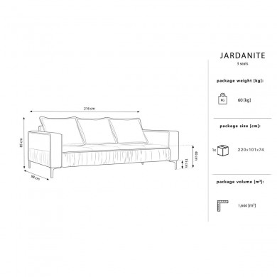 Canapé velours Jardanite Vert Bouteille BOUTICA DESIGN MIC_3S_51_F1_JARDANITE3
