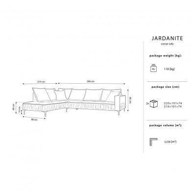 Canapé d'angle gauche Jardanite Cappuccino BOUTICA DESIGN MIC_LC_51_F1_JARDANITE1