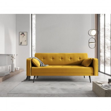 Canapé convertible velours Jasper Jaune BOUTICA DESIGN MIC_3S_51_F1_JASPER3