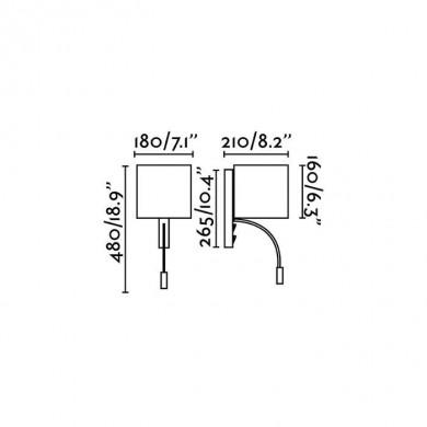 Applique Murale Tira  Noir E27 3W FARO 64323