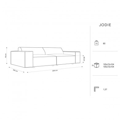Canapé bouclette Jodie Beige L204cm BOUTICA DESIGN MIC_3S_67_F1_JODIE1