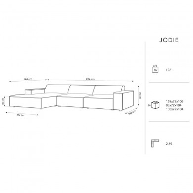 Canapé d'angle gauche bouclette Jodie Beige BOUTICA DESIGN MIC_LC_67_F1_JODIE1