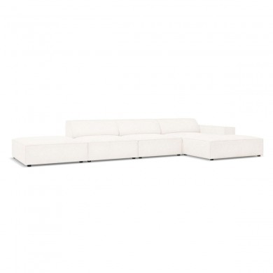 Canapé d'angle droit bouclette Jodie Beige 5 Places BOUTICA DESIGN MIC_RCO_67_F1_JODIE1