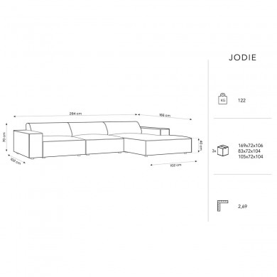Canapé d'angle droit bouclette Jodie Beige BOUTICA DESIGN MIC_RC_67_F1_JODIE1