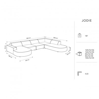 Canapé arrondi panoramique bouclette droit Jodie Beige BOUTICA DESIGN MIC_RUR_67_F1_JODIE1