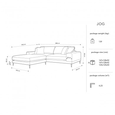 Canapé d'angle gauche Jog Menthe BOUTICA DESIGN MIC_LC_124_F1_JOG9