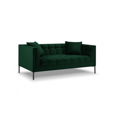 Canapé velours Karoo Vert Bouteille Pieds Métal Noir 2 Places BOUTICA DESIGN MIC_2S_51_F2_KAROO4