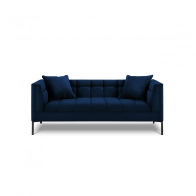 Canapé velours Karoo Bleu Roi Pieds Métal Noir 2 Places BOUTICA DESIGN MIC_2S_51_F2_KAROO5