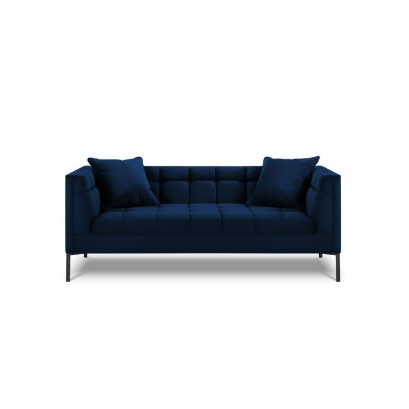 Canapé velours Karoo Bleu Roi Pieds Métal Noir 2 Places BOUTICA DESIGN MIC_2S_51_F2_KAROO5