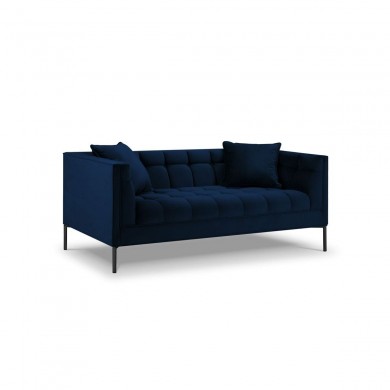 Canapé velours Karoo Bleu Roi Pieds Métal Noir 2 Places BOUTICA DESIGN MIC_2S_51_F2_KAROO5