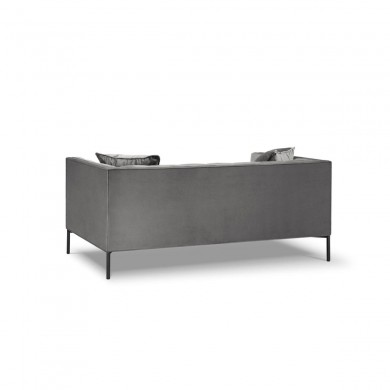 Canapé velours Karoo Gris Clair Pieds Métal Noir 2 Places BOUTICA DESIGN MIC_2S_51_F2_KAROO6