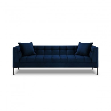 Canapé velours Karoo Bleu Roi Pieds Métal Noir 3 Places BOUTICA DESIGN MIC_3S_51_F2_KAROO5