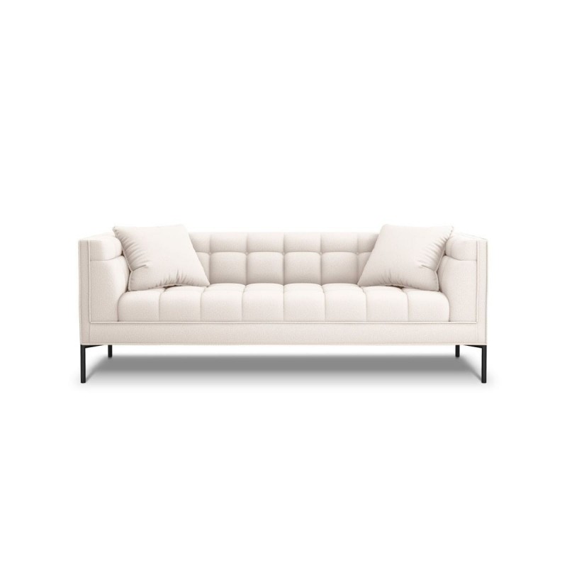 Canapé Karoo Beige Clair Pieds Métal Noir 3 Places BOUTICA DESIGN MIC_3S_78_F2_KAROO1