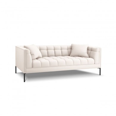 Canapé Karoo Beige Clair Pieds Métal Noir 3 Places BOUTICA DESIGN MIC_3S_78_F2_KAROO1