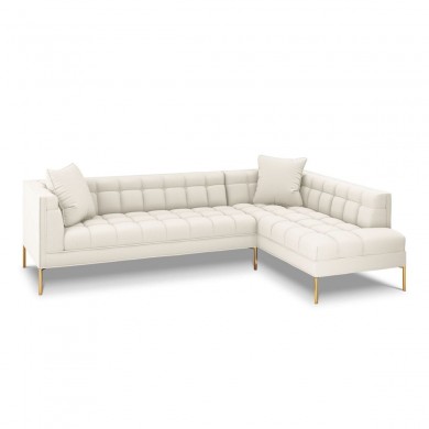 Canapé d'angle droit Karoo Beige Clair Pieds Métal Doré BOUTICA DESIGN MIC_RC_78_F1_KAROO1