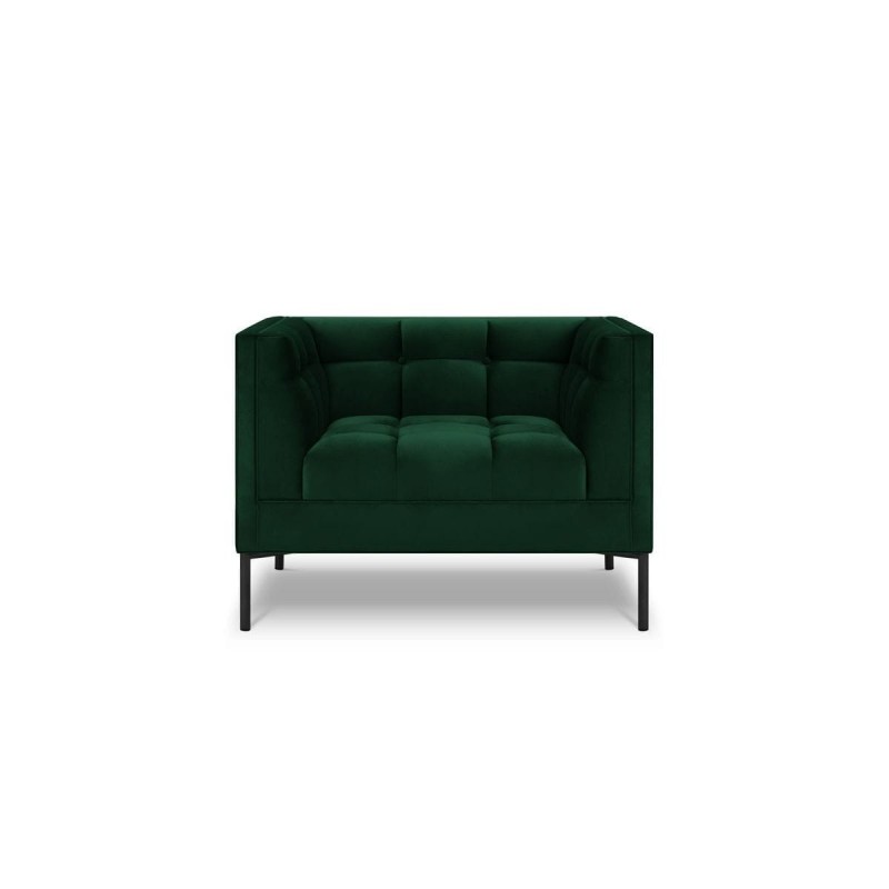 Fauteuil velours Karoo Vert Bouteille Pieds Métal Noir BOUTICA DESIGN MIC_ARM_51_F2_KAROO4