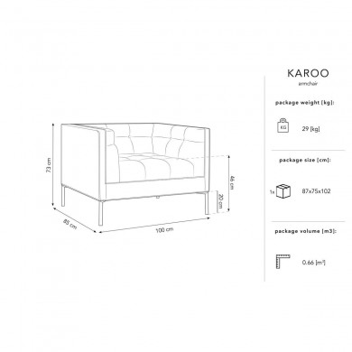 Fauteuil Karoo Vert Pieds Métal Noir BOUTICA DESIGN MIC_ARM_78_F2_KAROO2