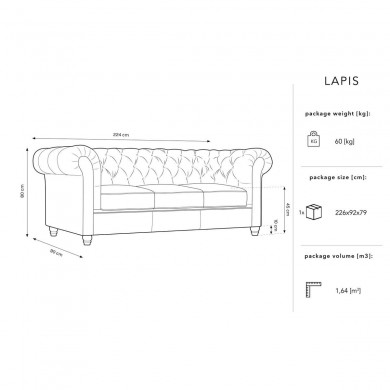 Canapé velours Lapis Jaune 3 Places BOUTICA DESIGN MIC_3S_103_F1_LAPIS3