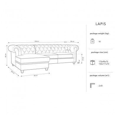 Canapé d'angle gauche Lapis Beige Clair BOUTICA DESIGN MIC_LC_103_F1_LAPIS1