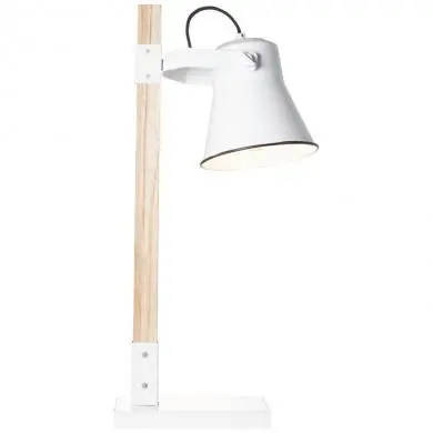 Lampe Scandinave PLOW 1x10W E27 Blanc-Bois BRILLIANT 82149/05