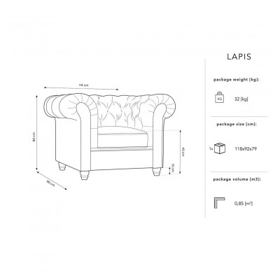 Fauteuil velours Lapis Pétrole BOUTICA DESIGN MIC_ARM_103_F1_LAPIS5