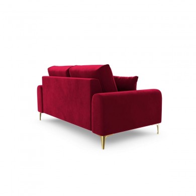 Canapé velours Larnite Rouge Pieds Métal Doré 2 Places BOUTICA DESIGN MIC_2S_51_B1_LARNITE2