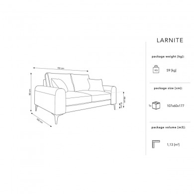 Canapé velours Larnite Vert Pieds Métal Doré 2 Places BOUTICA DESIGN MIC_2S_51_B1_LARNITE4