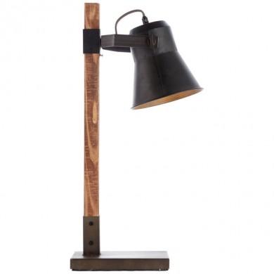 Lampe Vintage PLOW 1x10W E27 Bois et Noir patinés BRILLIANT 82149/46