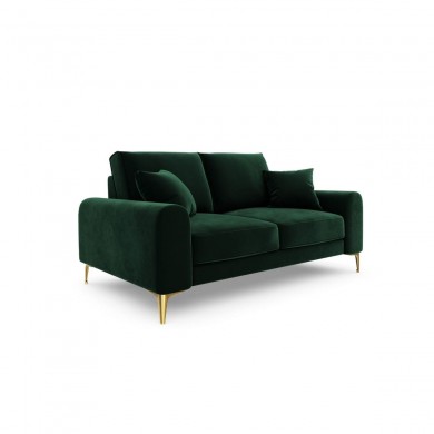 Canapé velours Larnite Vert Bouteille Pieds Métal Doré 2 Places BOUTICA DESIGN MIC_2S_51_B1_LARNITE5