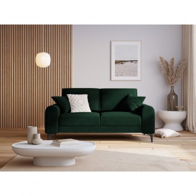 Canapé velours Larnite Vert Bouteille Pieds Métal Chromé Noir 2 Places BOUTICA DESIGN MIC_2S_51_B2_LARNITE5