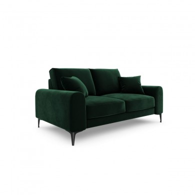 Canapé velours Larnite Vert Bouteille Pieds Métal Chromé Noir 2 Places BOUTICA DESIGN MIC_2S_51_B2_LARNITE5