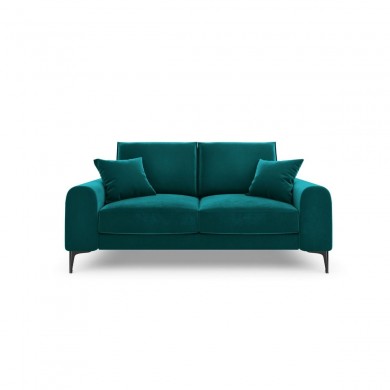 Canapé velours Larnite Turquoise Pieds Métal Chromé Noir 2 Places BOUTICA DESIGN MIC_2S_51_B2_LARNITE6