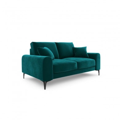 Canapé velours Larnite Turquoise Pieds Métal Chromé Noir 2 Places BOUTICA DESIGN MIC_2S_51_B2_LARNITE6