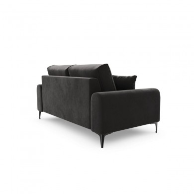 Canapé velours Larnite Gris Foncé Pieds Métal Chromé Noir 2 Places BOUTICA DESIGN MIC_2S_51_B2_LARNITE11