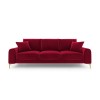 Canapé velours Larnite Rouge Pieds Métal Doré 3 Places BOUTICA DESIGN MIC_3S_51_B1_LARNITE2