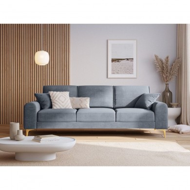 Canapé velours Larnite Bleu Clair Pieds Métal Doré 3 Places BOUTICA DESIGN MIC_3S_51_B1_LARNITE7