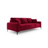 Canapé velours Larnite Rouge Pieds Métal Chromé Noir 3 Places BOUTICA DESIGN MIC_3S_51_B2_LARNITE2