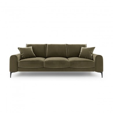 Canapé velours Larnite Vert Pieds Métal Chromé Noir 3 Places BOUTICA DESIGN MIC_3S_51_B2_LARNITE4