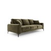 Canapé velours Larnite Vert Pieds Métal Chromé Noir 3 Places BOUTICA DESIGN MIC_3S_51_B2_LARNITE4