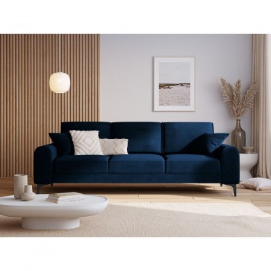 Canapé velours Larnite Bleu Roi Pieds Métal Chromé Noir 3 Places BOUTICA DESIGN MIC_3S_51_B2_LARNITE8