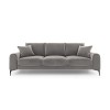 Canapé velours Larnite Gris Clair Pieds Métal Chromé Noir 3 Places BOUTICA DESIGN MIC_3S_51_B2_LARNITE10