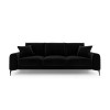 Canapé velours Larnite Noir Pieds Métal Chromé Noir 3 Places BOUTICA DESIGN MIC_3S_51_B2_LARNITE12