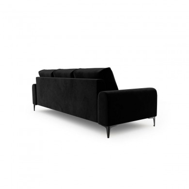 Canapé velours Larnite Noir Pieds Métal Chromé Noir 3 Places BOUTICA DESIGN MIC_3S_51_B2_LARNITE12