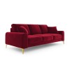 Canapé velours Larnite Rouge Pieds Métal Doré 4 Places BOUTICA DESIGN MIC_4S_51_B1_LARNITE2