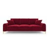 Canapé velours Larnite Rouge Pieds Métal Doré 4 Places BOUTICA DESIGN MIC_4S_51_B1_LARNITE2