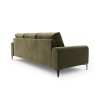 Canapé velours Larnite Vert Pieds Métal Chromé Noir 4 Places BOUTICA DESIGN MIC_4S_51_B2_LARNITE4