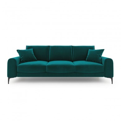 Canapé velours Larnite Turquoise Pieds Métal Chromé Noir 4 Places BOUTICA DESIGN MIC_4S_51_B2_LARNITE6