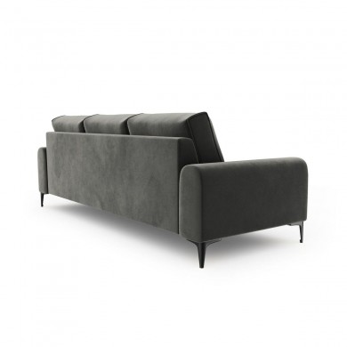 Canapé velours Larnite Gris Foncé Pieds Métal Chromé Noir 4 Places BOUTICA DESIGN MIC_4S_51_B2_LARNITE11