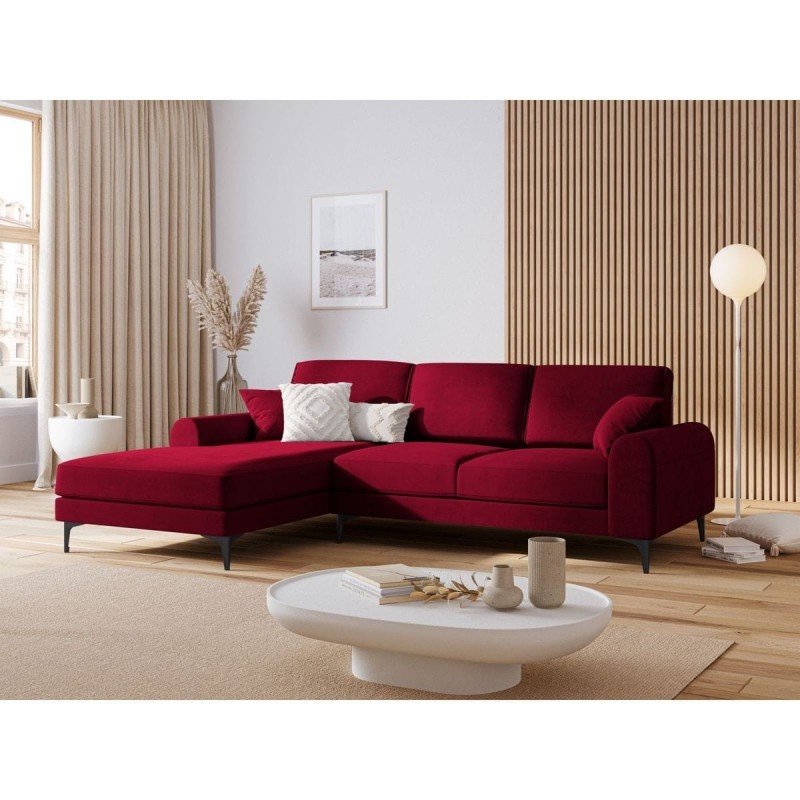 Canapé d'angle gauche Larnite Rouge Pieds Métal Chromé Noir BOUTICA DESIGN MIC_LC_51_B2_LARNITE2
