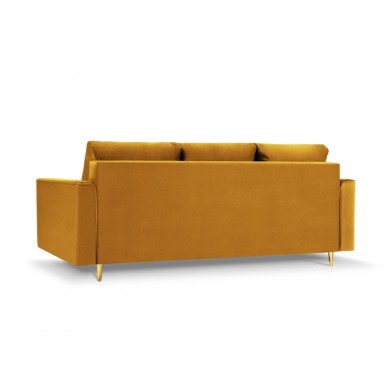 Canapé convertible avec coffre Leona Jaune Pieds Métal Doré 3 Places BOUTICA DESIGN MIC_3S_2_A1_LEONA2